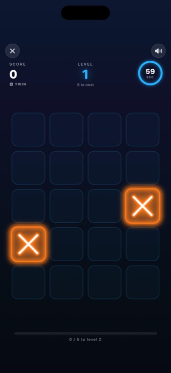 Chase X Twin mode with two glowing X's