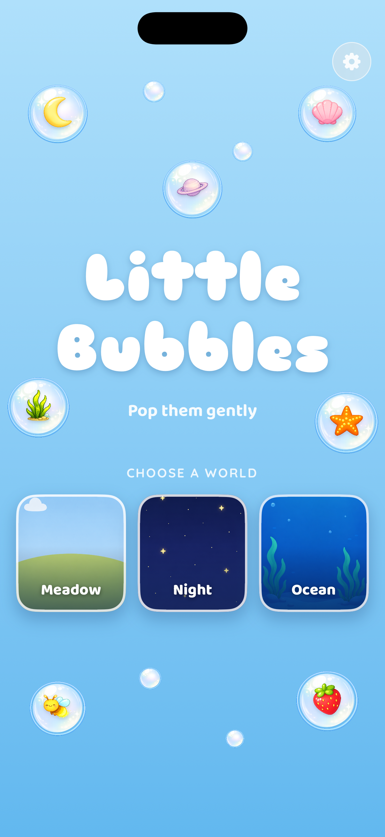 Little Bubbles home screen